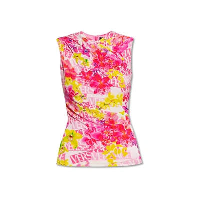 Versace Orchid Sleeveless Top In Pink