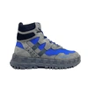 Versace Gray Leather Lace-up Boots In Multi