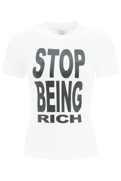 Vetements Slogan Printed T In White