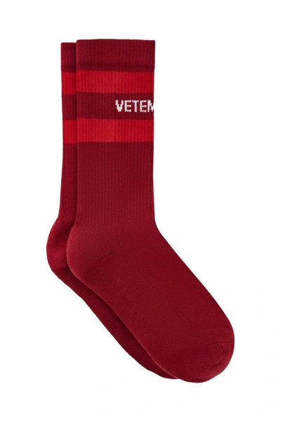 Vetements Logoed Socks In Red
