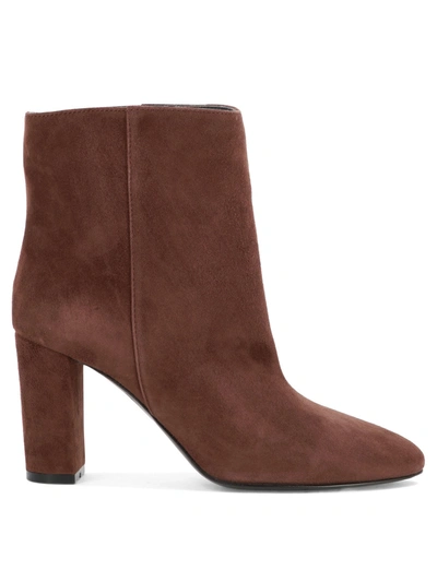 Via Roma 15 Camoscio Ankle Boots In Brown