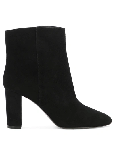 Via Roma 15 High-heeled Suede Ankle Boots In Black