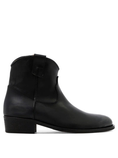 Via Roma 15 Texan Ankle Boots In Black