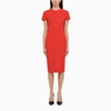 Victoria Beckham T-shirt Fitted Midi Dress With Back Zipper In Red