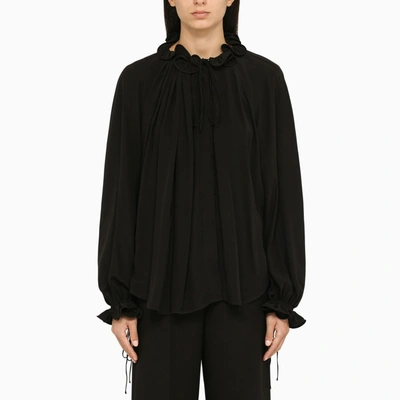 Victoria Beckham Ruched Detailed Blouse In Black