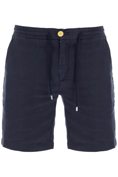 Vilebrequin Linen Drawstring Shorts In Blue