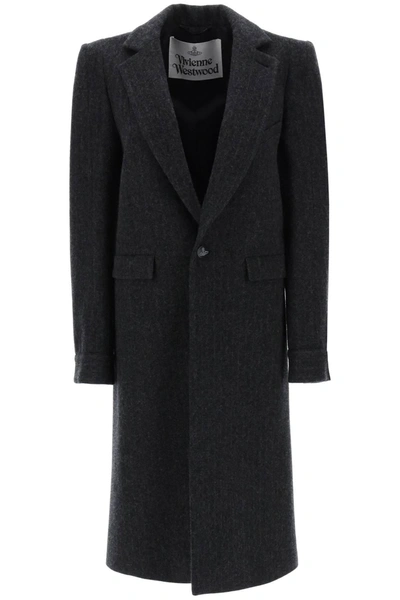 Vivienne Westwood Alien Teddy Single-breasted Coat In Black