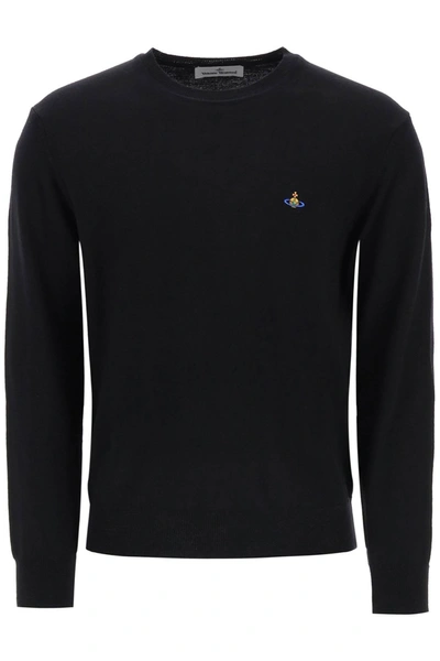 Vivienne Westwood Orb Embroidered Knit Jumper In Black