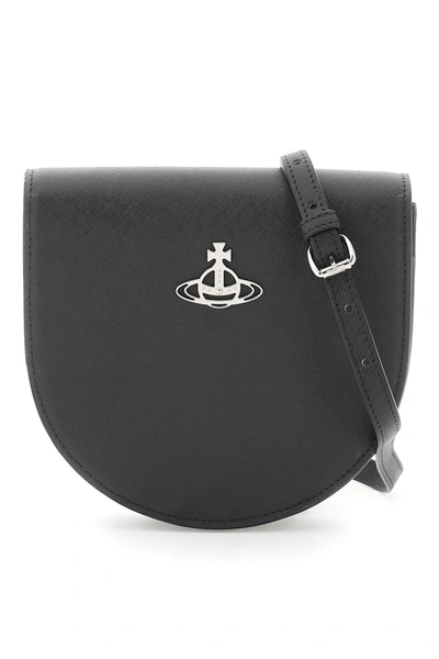 Vivienne Westwood Half Moon Crossbody Saddle Bag In Black