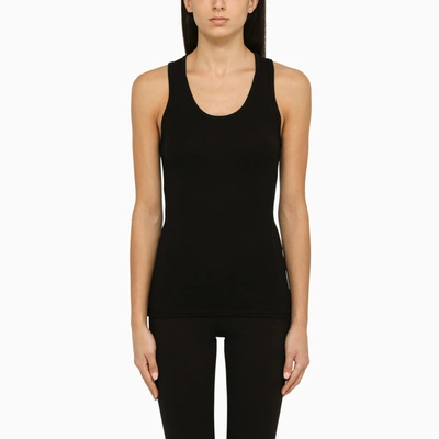 Wardrobe.nyc Ribbed Lightweight Cotton Tank Top In Black