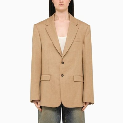 Wardrobe.nyc Single-breasted Long Sleeve Suit Jacket In Brown