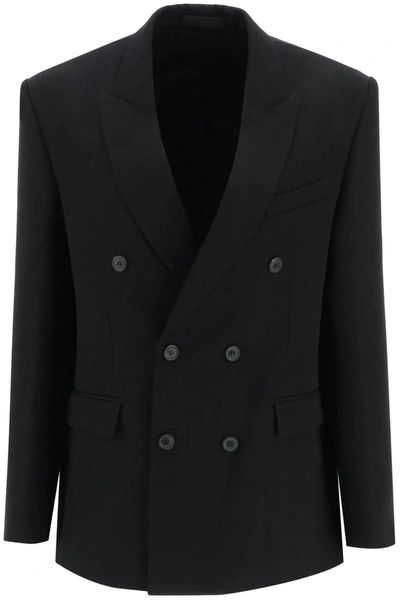 Wardrobe.nyc Double Breast Wool Blazer Jacket In Black