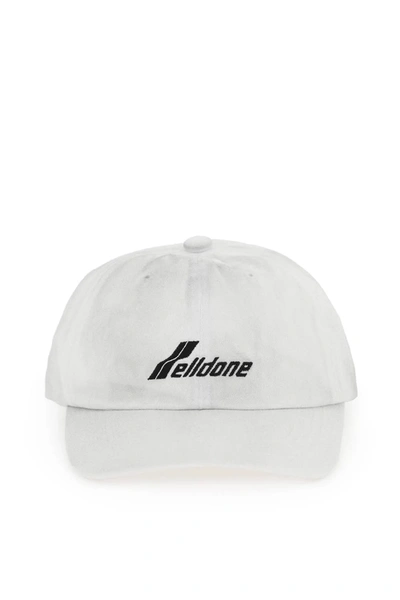 We11 Done Logoed Baseball Cap In White Cotton