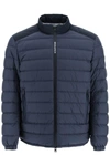 Woolrich Quilted Zipped Down Jacket In Blue