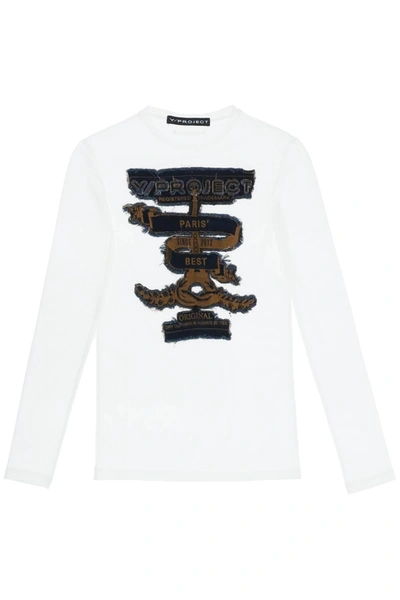 Y/project Paris Best Long-sleeve Mesh T-shirt In White
