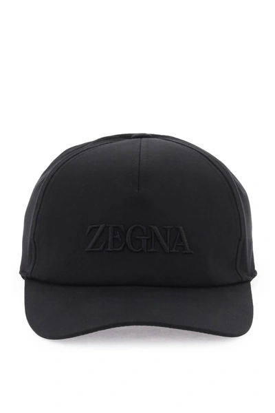 Zegna Baseball Cap With Logo Embroidery In Black
