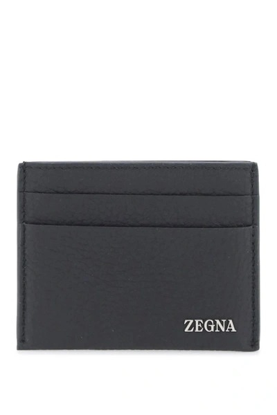 Zegna Leather Cardholder In Black