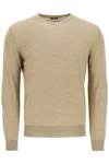 Zegna Lightweight Silk Cashmere And Linen Sweater In Beige