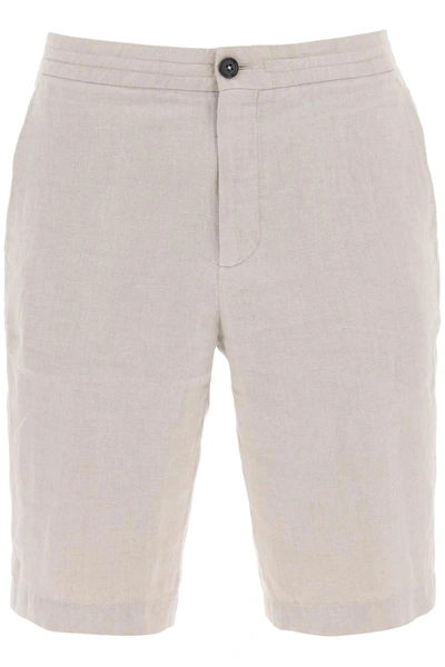 Zegna Linen Shorts In Beige