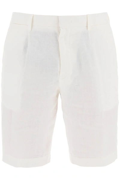Zegna Linen Shorts In White
