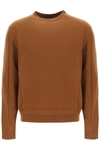 Zegna Ribbed Techmerino Wool Sweater In Brown