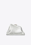 Attico Day Off Metallic Leather Shoulder Bag In Silver