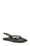 Nine West Beley Patent Slingback Flat In Black Patent - Faux Patent Leather
