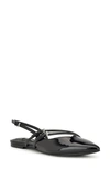 Nine West Beley Patent Slingback Flat In Black Patent