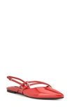 Nine West Beley Patent Slingback Flat In Red Patent - Faux Patent Leather