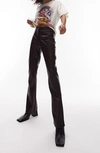TOPSHOP FAUX LEATHER FLARE TROUSERS