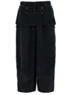 NEEDLES BLACK JEANS WITH APRON DETAIL AND LOGO PATCH IN COTTON DENIM MAN