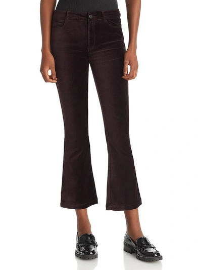 PAIGE CLAUDINE WOMENS VELVET STRETCH FLARED PANTS