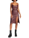 STEVE MADDEN GISELLE WOMENS FAUX LEATHER SLEEVELESS COCKTAIL AND PARTY DRESS