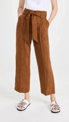 VERONICA BEARD VITHA JACQUARD TIE PANT IN BRONZE