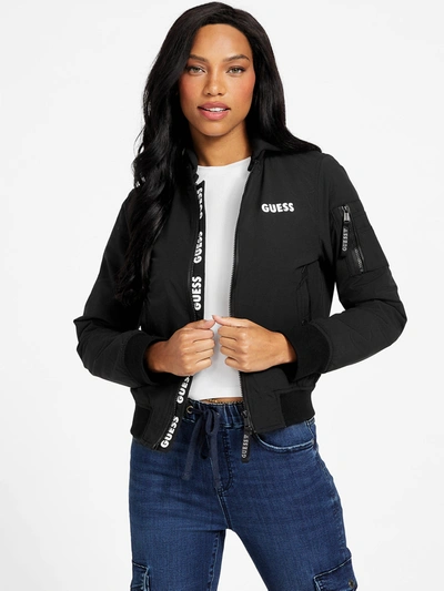 Guess Factory Sam Hooded Utility Jacket In Black