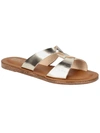 Bella Vita Dov-italy Womens Leather Slip-on Slide Sandals In Silver