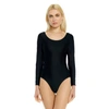 Leveret Womens Long Sleeve Leotard In Black