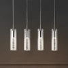 Jonathan Y Mium 29.5" 4-light Modern Style Iron/crystal/glass Integrated Led Linear Pendant, Chrome