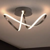 JONATHAN Y CHANTELLE 19.5" 1-LIGHT MODERN MINIMALIST ALUMINUM LOOP INTEGRATED LED SEMI FLUSH MOUNT, NICKEL