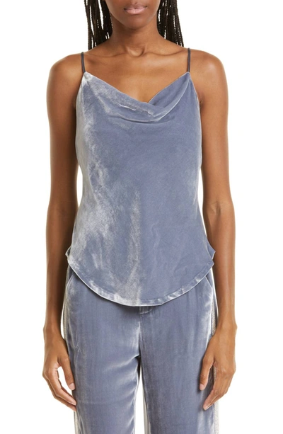 Cinq À Sept Marta Velvet Camisole In Slate