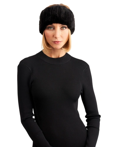 Gorski Mink Knit Headband In Black