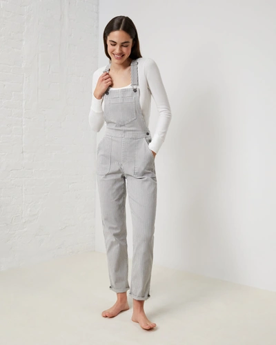 Upwest _railroad Stripe Denim Overall In Multi