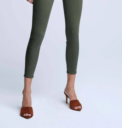 L Agence Margot High Rise Skinny Jeans In Ivy Green Coated In Multi