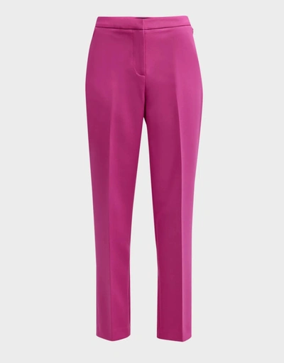 Kobi Halperin Alexi Cropped Straight-leg Twill Pants In French Pink