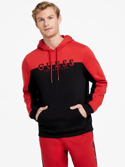 Guess Factory Eco Marcus Color-block Hoodie In Red