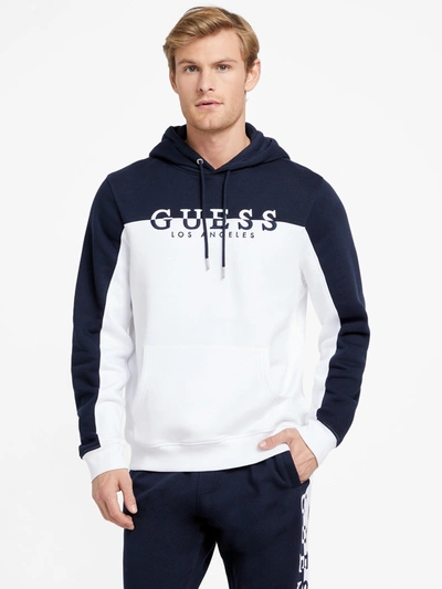 Guess Factory Eco Marcus Color-block Hoodie In White