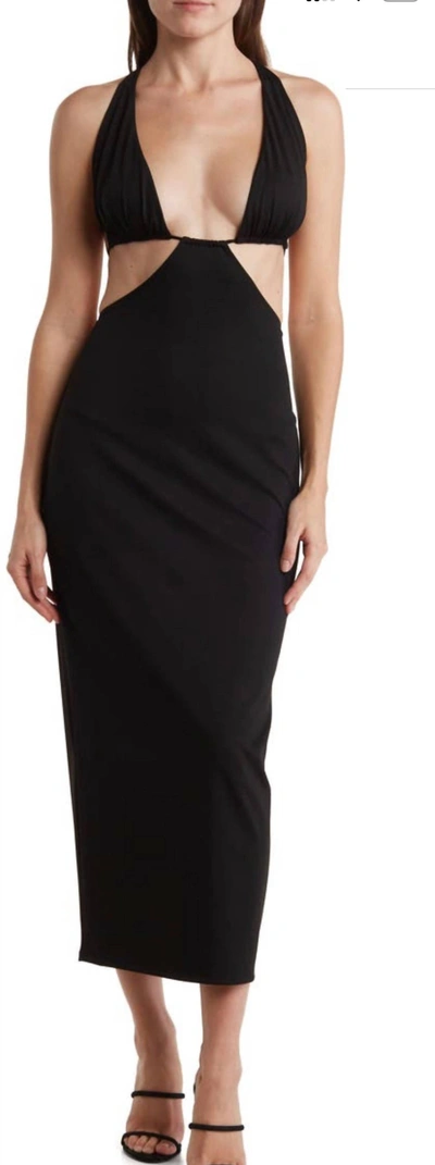 Weworewhat Open Back Cutout Midi Dress In Black