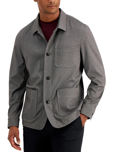 Alfani Mens Lightweight Cold Weather Shirt Jacket In Grey