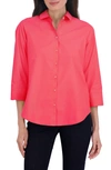 Foxcroft Meghan Solid Cotton Button-up Shirt In Simply Red