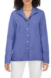 Foxcroft Meghan Solid Cotton Button-up Shirt In Dark Chambray